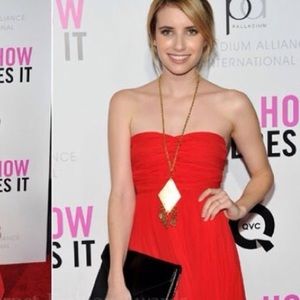 Tibi strapless red cocktail dress, size zero.